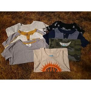 9Pc Boys 12 Months Lot - Shirts, One Pieces & Tank Tops, Condition In Descriptio